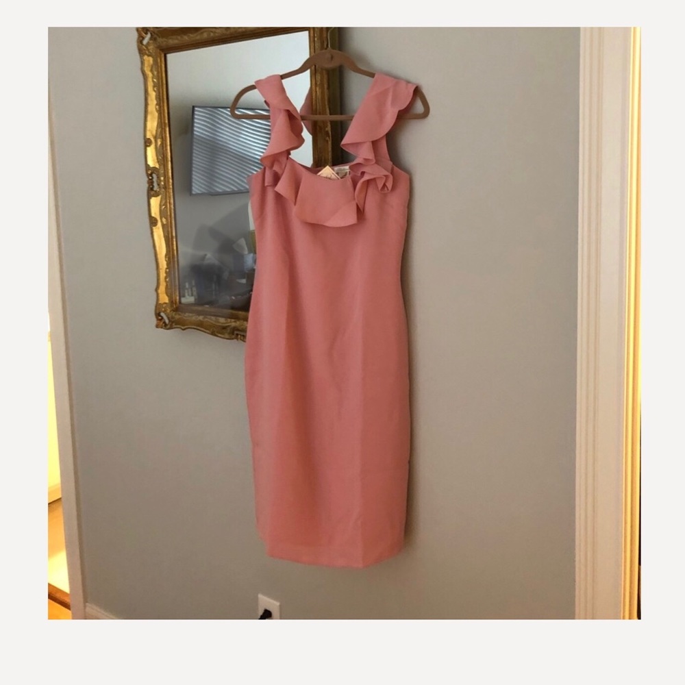NWT Shoshanna Abril Ruffle-trim sheath dress 8